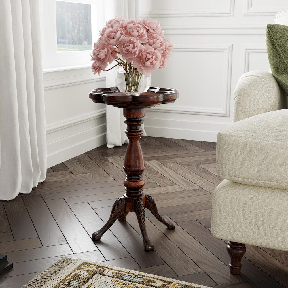 Butler Specialty Company - Whitman 12 in. W Round Wood Scalloped Edge Scatter Table, Dark Brown - 923024 view 4