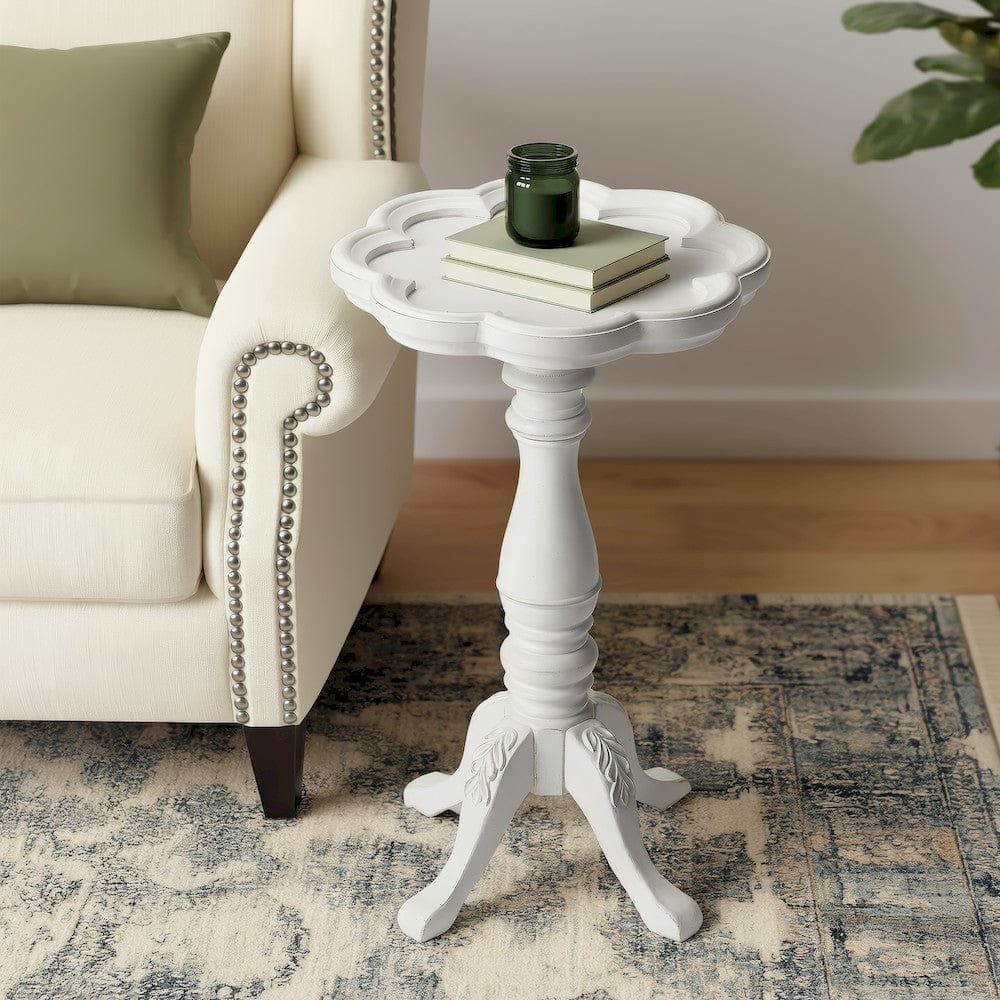 Butler Specialty Company - Whitman 12 in. W Round Wood Scalloped Edge Scatter Table, White - 923222 view 4