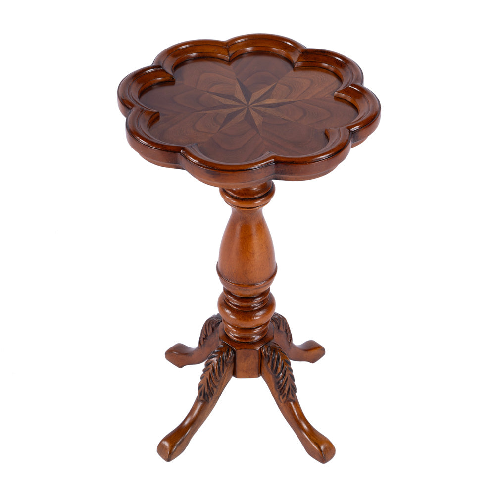 Butler Specialty Company - Whitman 12 in. W Round Wood Scalloped Edge Scatter Table, Medium Brown - 923101