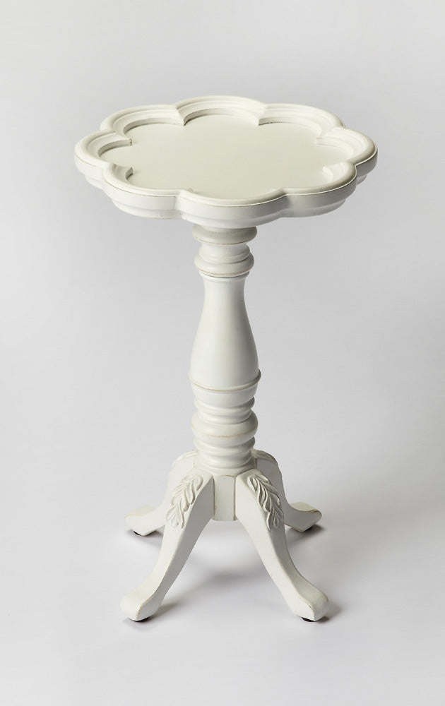 Butler Specialty Company - Whitman 12 in. W Round Wood Scalloped Edge Scatter Table, White - 923222