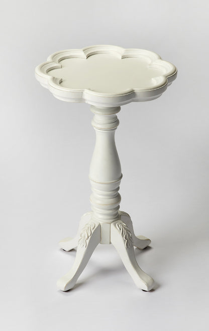 Butler Specialty Company - Whitman 12 in. W Round Wood Scalloped Edge Scatter Table, White - 923222