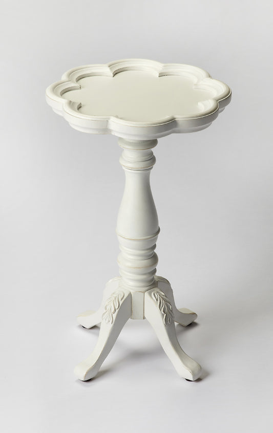Butler Specialty Company - Whitman 12 in. W Round Wood Scalloped Edge Scatter Table, White - 923222