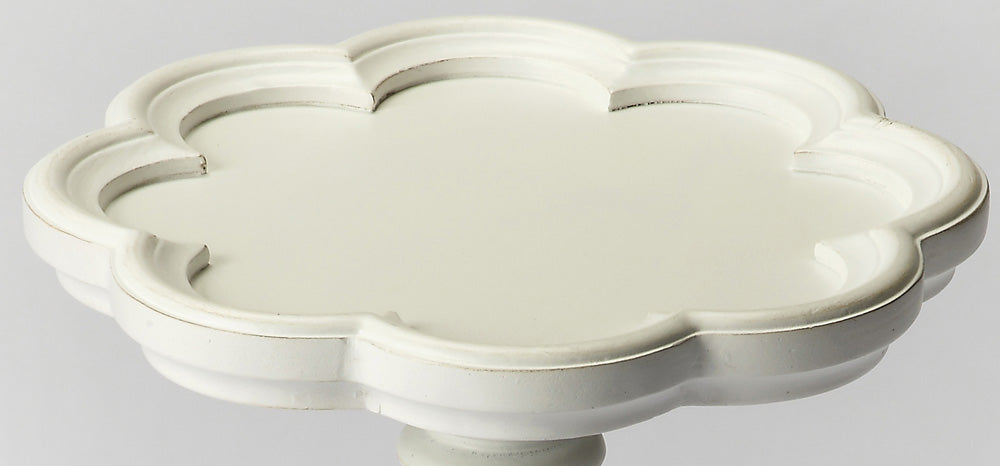 Butler Specialty Company - Whitman 12 in. W Round Wood Scalloped Edge Scatter Table, White - 923222