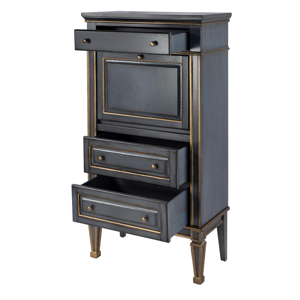 Butler Specialty Company - Wordsworth 27.75 in. W Wood 4 Drawer Secretary with Drop Front Writing Surface, Pastel Blue - 2126483 view 3