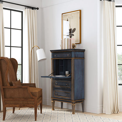 Butler Specialty Company - Wordsworth 27.75 in. W Wood 4 Drawer Secretary with Drop Front Writing Surface, Pastel Blue - 2126483 view 7