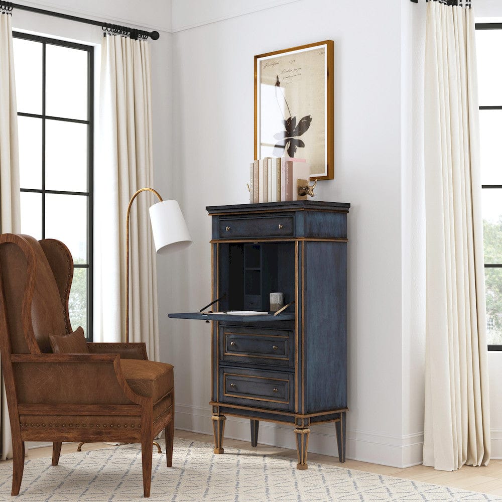 Butler Specialty Company - Wordsworth 27.75 in. W Wood 4 Drawer Secretary with Drop Front Writing Surface, Pastel Blue - 2126483 view 8