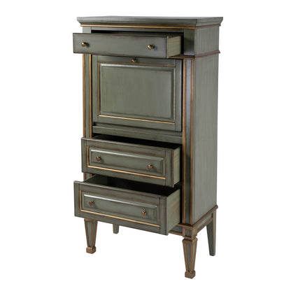 Butler Specialty Company - Wordsworth 27.75 in. W Wood 4 Drawer Secretary with Drop Front Writing Surface, Pastel Green - 2126482 view 4