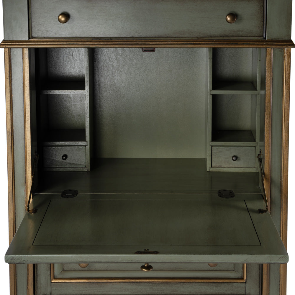Butler Specialty Company - Wordsworth 27.75 in. W Wood 4 Drawer Secretary with Drop Front Writing Surface, Pastel Green - 2126482 view 5