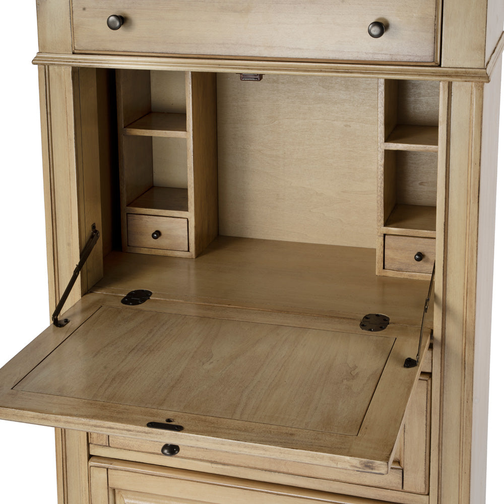 Butler Specialty Company - Wordsworth 52 in. H x 27.75 in. W Wood 5 Drawer Secretary Desk, Beige - 2126424