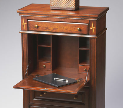 Butler Specialty Company - Wordsworth 52 in. H x 27.75 in. W Wood 5 Drawer Secretary Desk, Dark Brown - 2126024