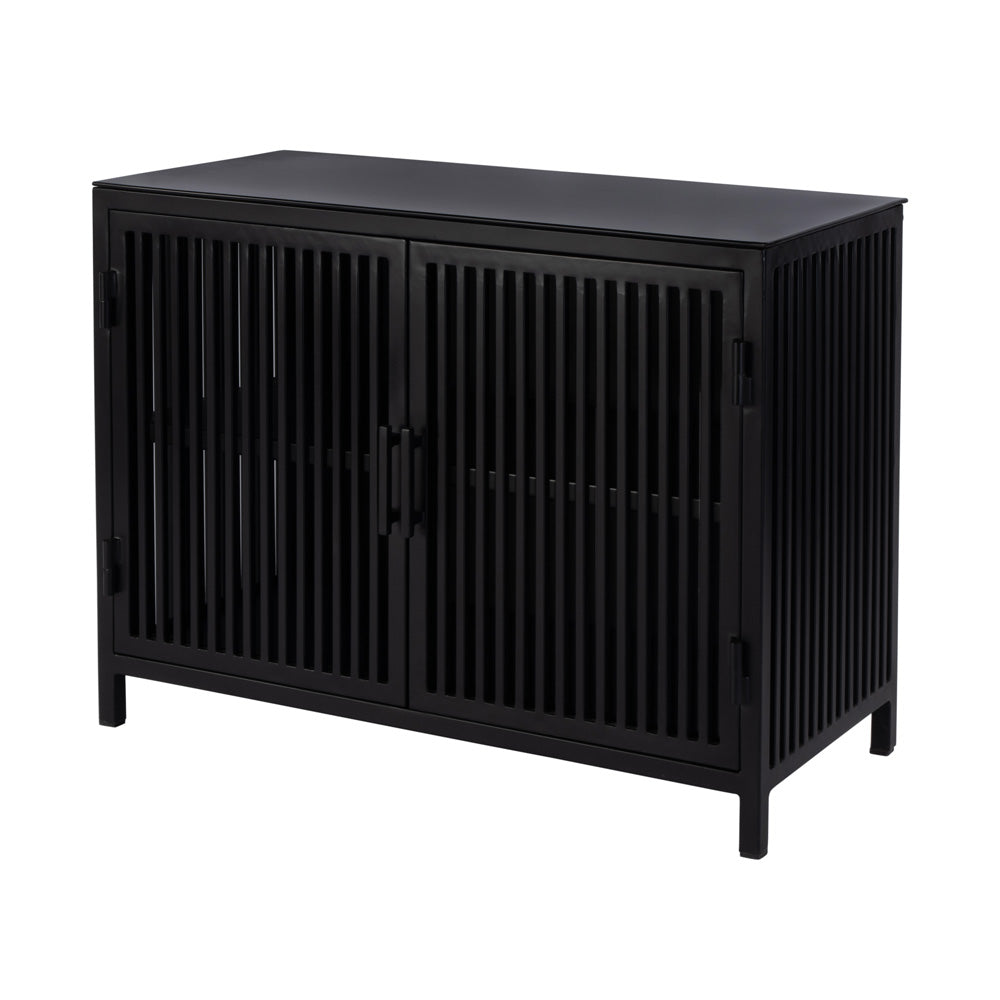 Butler Specialty Company - Worthington 35.5 in. W Iron and Glass Accent Storage Chest with 1 Interior Shelf, Black - 5866330 view 1