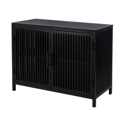 Butler Specialty Company - Worthington 35.5 in. W Iron and Glass Accent Storage Chest with 1 Interior Shelf, Black - 5866330 view 1