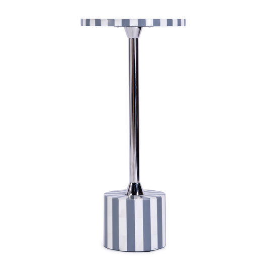 Butler Specialty Company - Zane 10.25 in. W Round Bone Inlay & Metal Side Table, Gray/White - 5786321
