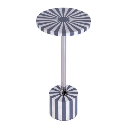 Butler Specialty Company - Zane 10.25 in. W Round Bone Inlay & Metal Side Table, Gray/White - 5786321