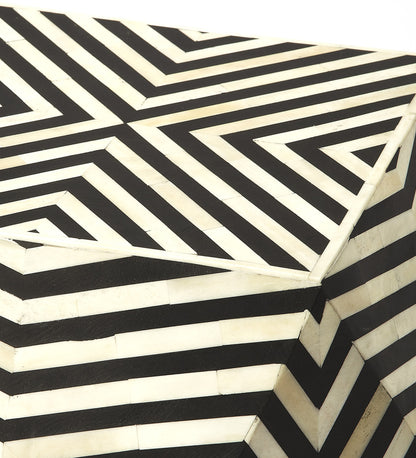 Butler Specialty Company - Zanzibar Bone Inlay Side Table, Black and White - 5266318