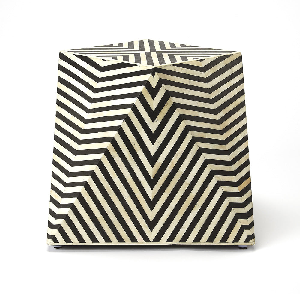 Butler Specialty Company - Zanzibar Bone Inlay Side Table, Black and White - 5266318