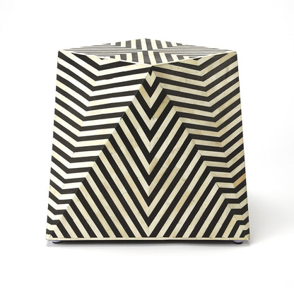 Butler Specialty Company - Zanzibar Bone Inlay Side Table, Black and White - 5266318