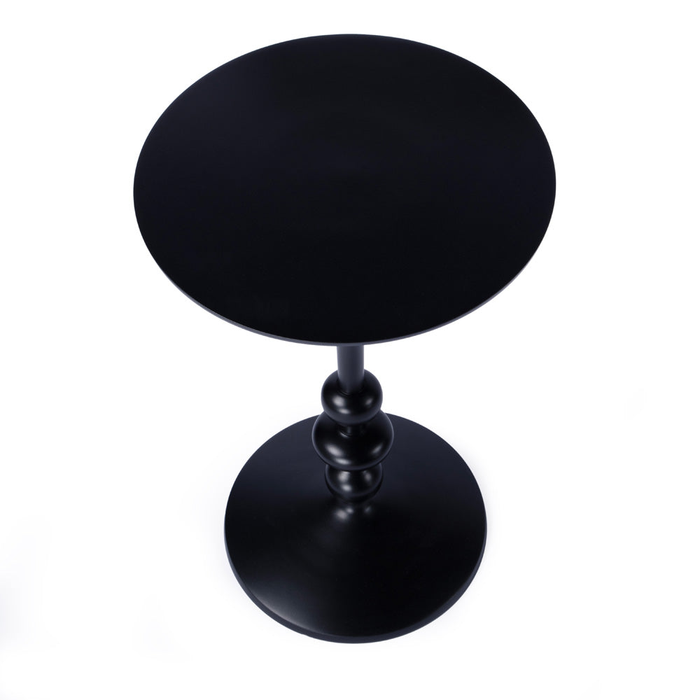 Butler Specialty Company - Zara Outdoor 12 in. W. Round Metal Pedestal End Table, Black - 9340437