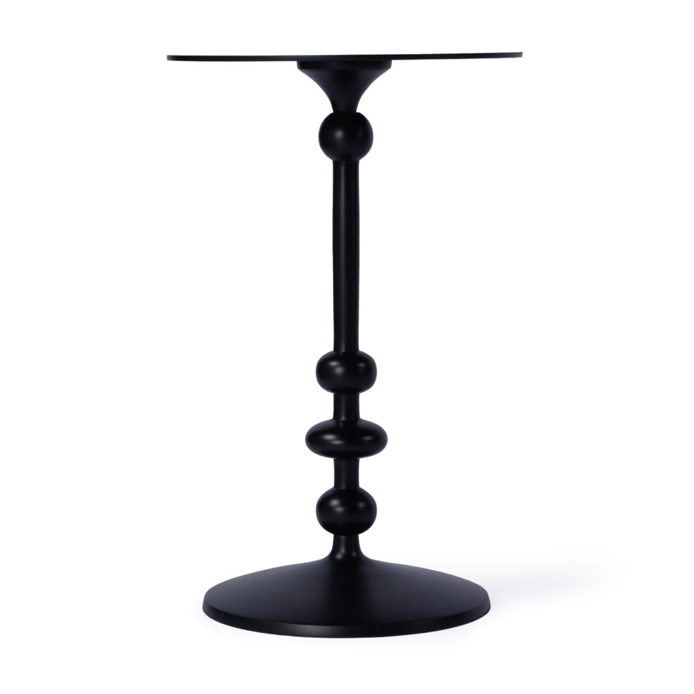 Butler Specialty Company - Zara Outdoor 12 in. W. Round Metal Pedestal End Table, Black - 9340437