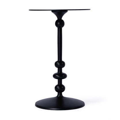 Butler Specialty Company - Zara Outdoor 12 in. W. Round Metal Pedestal End Table, Black - 9340437