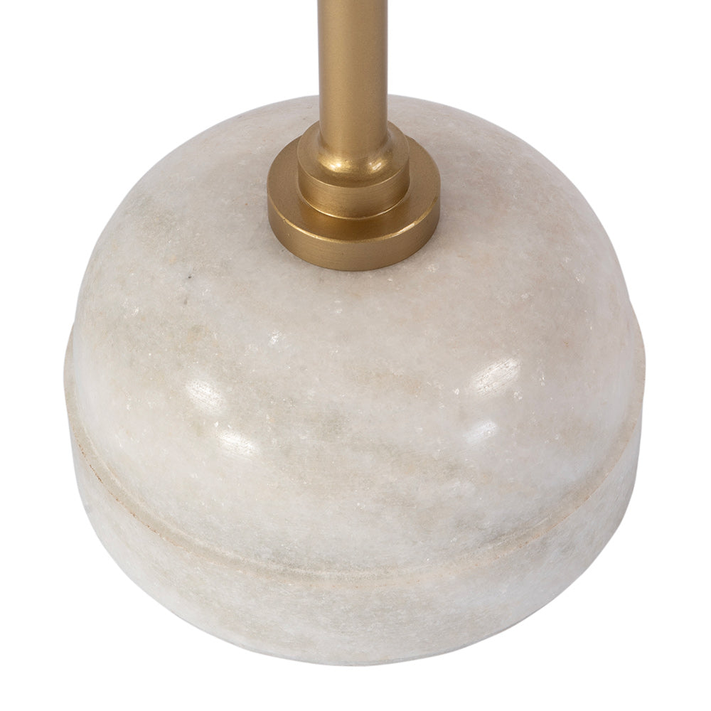 Butler Specialty Company - Zion 16 in. W Round Marble and Iron Side Table, Beige, Gold, White - 5810025 View 3