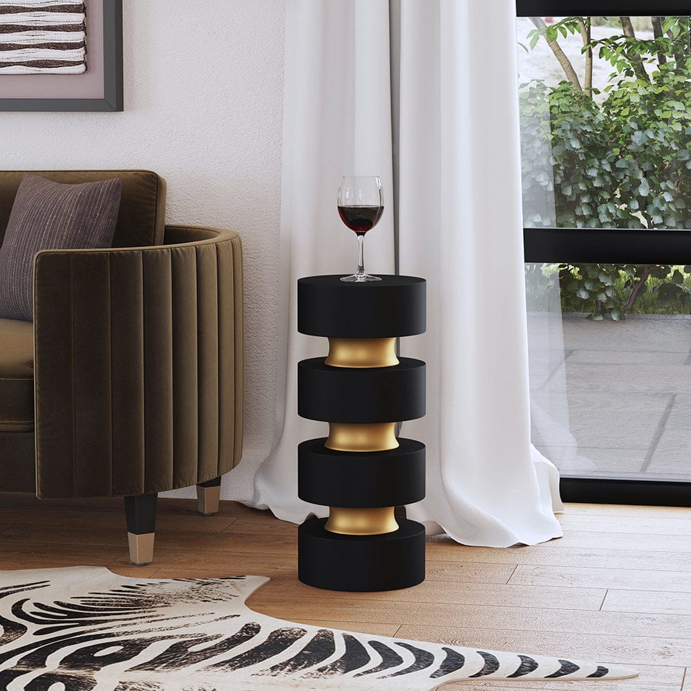 Butler Specialty Company - Zola 10 in. W Round Wood and Iron Side Table, Black - 5838295 View 4