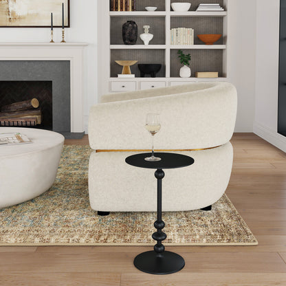 Butler Specialty Company - Zora 12 in. W Round Metal Indoor Pedestal Side Table, Black - 9340025