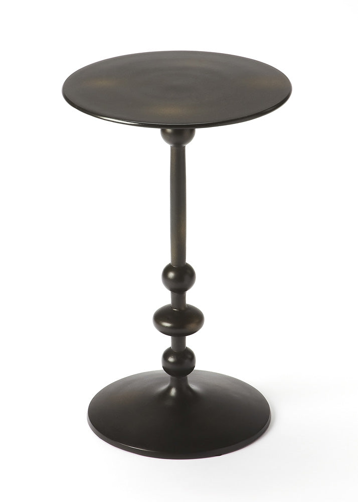 Butler Specialty Company - Zora 12 in. W Round Metal Indoor Pedestal Side Table, Black - 9340025