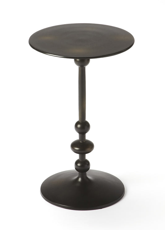 Butler Specialty Company - Zora 12 in. W Round Metal Indoor Pedestal Side Table, Black - 9340025