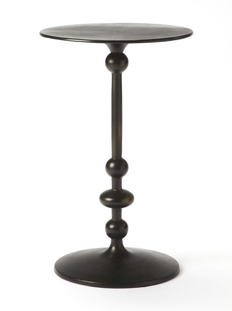 Butler Specialty Company - Zora 12 in. W Round Metal Indoor Pedestal Side Table, Black - 9340025