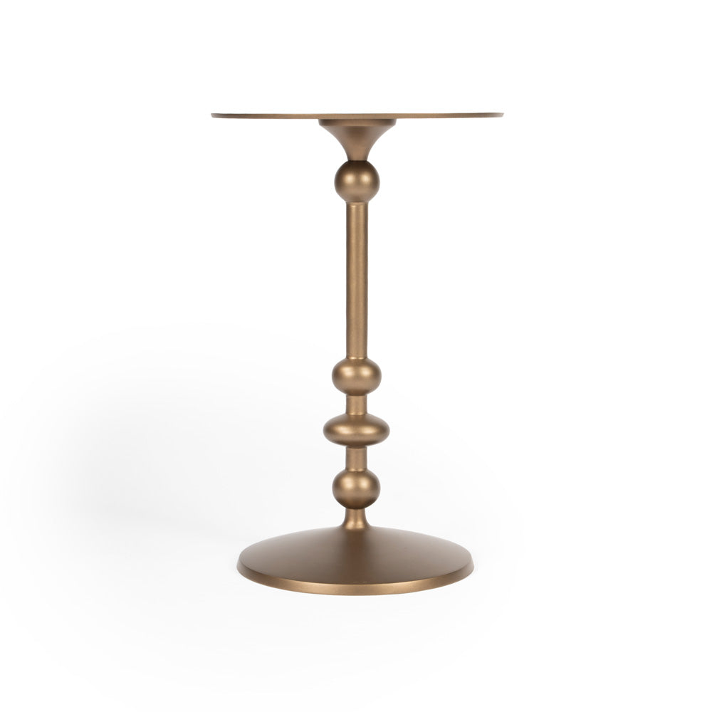 Butler Specialty Company - Zora 12 in. W Round Metal Indoor Pedestal Side Table, Gold - 9340392