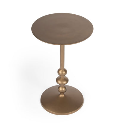 Butler Specialty Company - Zora 12 in. W Round Metal Indoor Pedestal Side Table, Gold - 9340392
