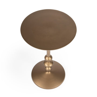 Butler Specialty Company - Zora 12 in. W Round Metal Indoor Pedestal Side Table, Gold - 9340392
