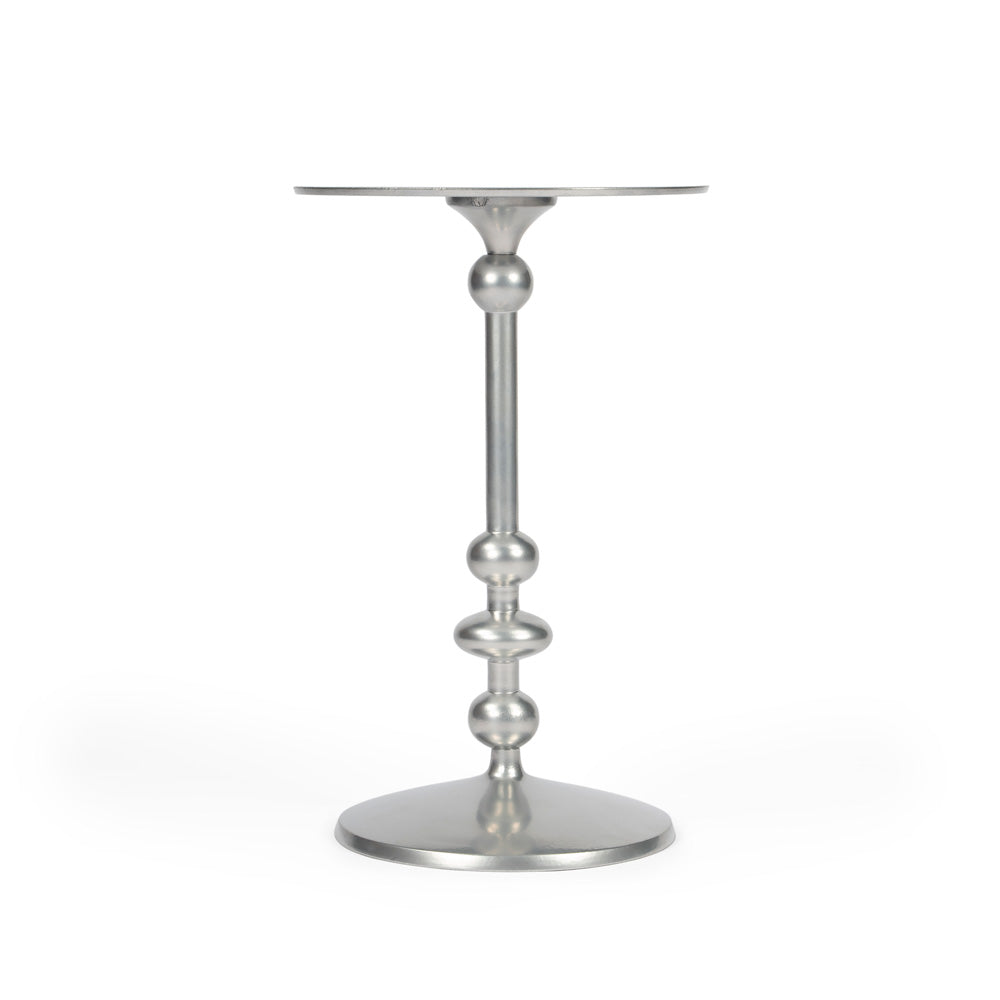 Butler Specialty Company - Zora 12 in. W Round Metal Indoor Pedestal Side Table, Silver - 9340220