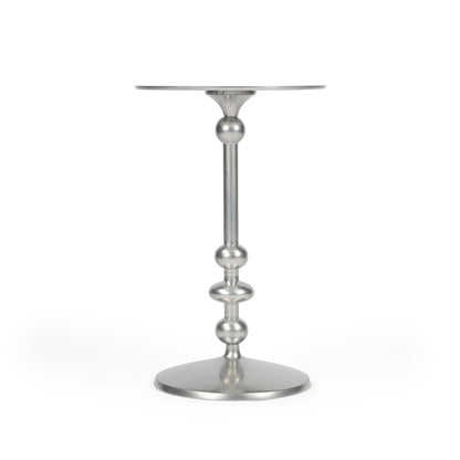 Butler Specialty Company - Zora 12 in. W Round Metal Indoor Pedestal Side Table, Silver - 9340220
