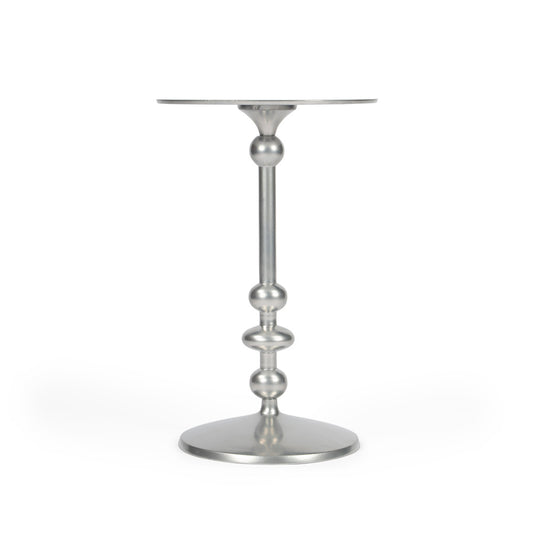 Butler Specialty Company - Zora 12 in. W Round Metal Indoor Pedestal Side Table, Silver - 9340220