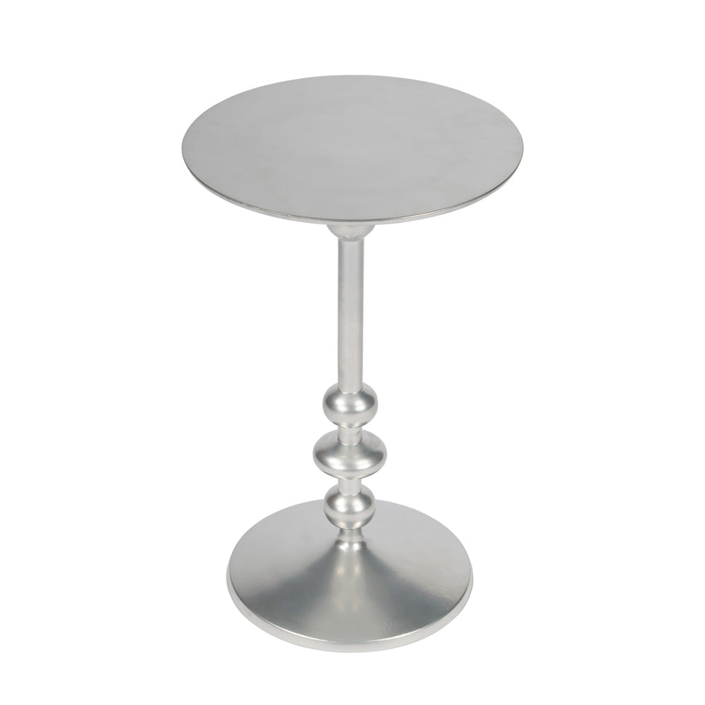 Butler Specialty Company - Zora 12 in. W Round Metal Indoor Pedestal Side Table, Silver - 9340220