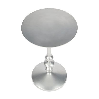 Butler Specialty Company - Zora 12 in. W Round Metal Indoor Pedestal Side Table, Silver - 9340220