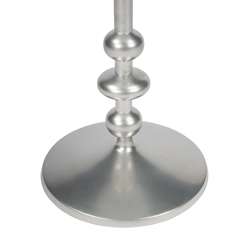 Butler Specialty Company - Zora 12 in. W Round Metal Indoor Pedestal Side Table, Silver - 9340220