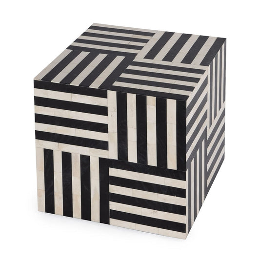 Butler Specialty Company - Zuri 15 in. W Square Bone In-Lay Low Bunching Table, Black and White - 5837318 View 1