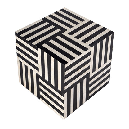 Butler Specialty Company - Zuri 15 in. W Square Bone In-Lay Low Bunching Table, Black and White - 5837318 View 2