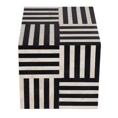 Butler Specialty Company - Zuri 15 in. W Square Bone In-Lay Low Bunching Table, Black and White - 5837318 View 3