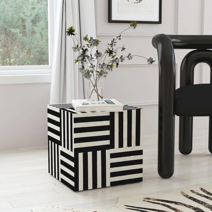Butler Specialty Company - Zuri 15 in. W Square Bone In-Lay Low Bunching Table, Black and White - 5837318 view 6