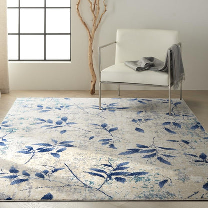 Calvin Klein Home - River Flow Area Rug - 53in x 73in Beige/Navy - RFV03-99446842503_CLOSEOUT veiw 2