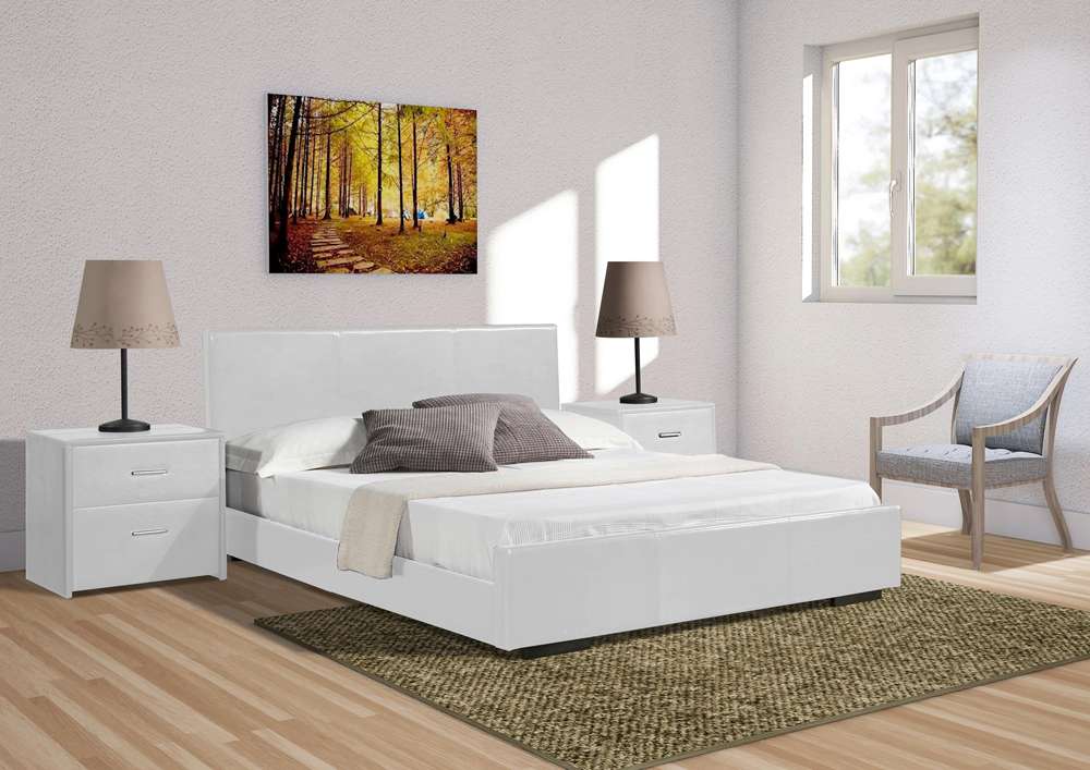 Camden Isle - Abbey Queen Platform White Bed - 102232 veiw 6
