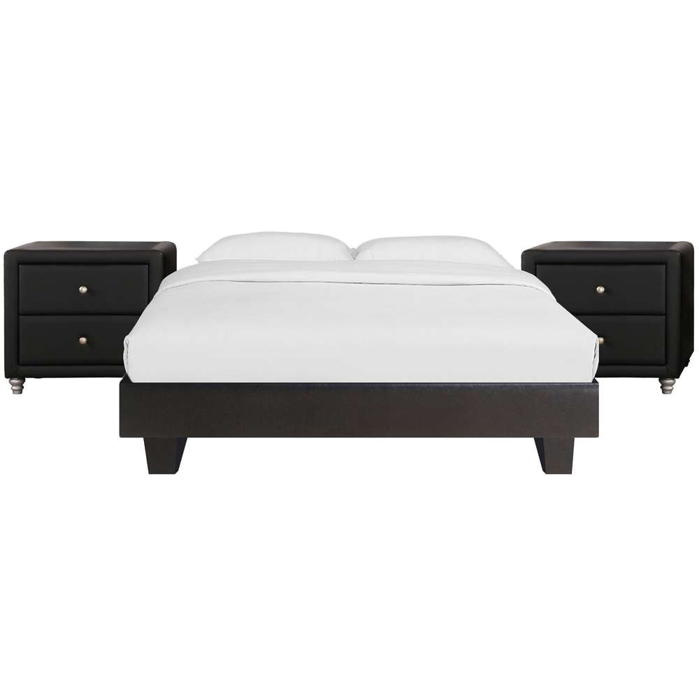 Camden Isle - Acton Platform Bed, King, Black with 2 Nightstands - 132135 veiw 2