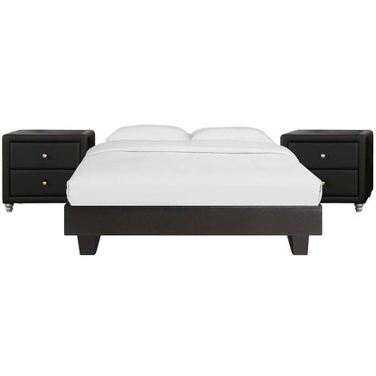 Camden Isle - Acton Platform Bed, King, Black with 2 Nightstands - 132135 veiw 2