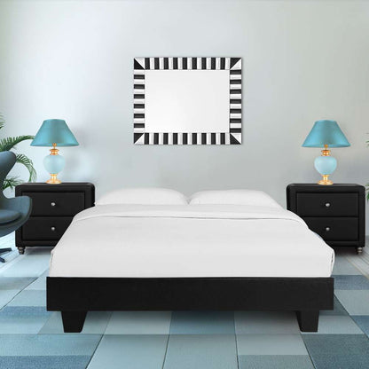 Camden Isle - Acton Platform Bed, King, Black with 2 Nightstands - 132135 veiw 7