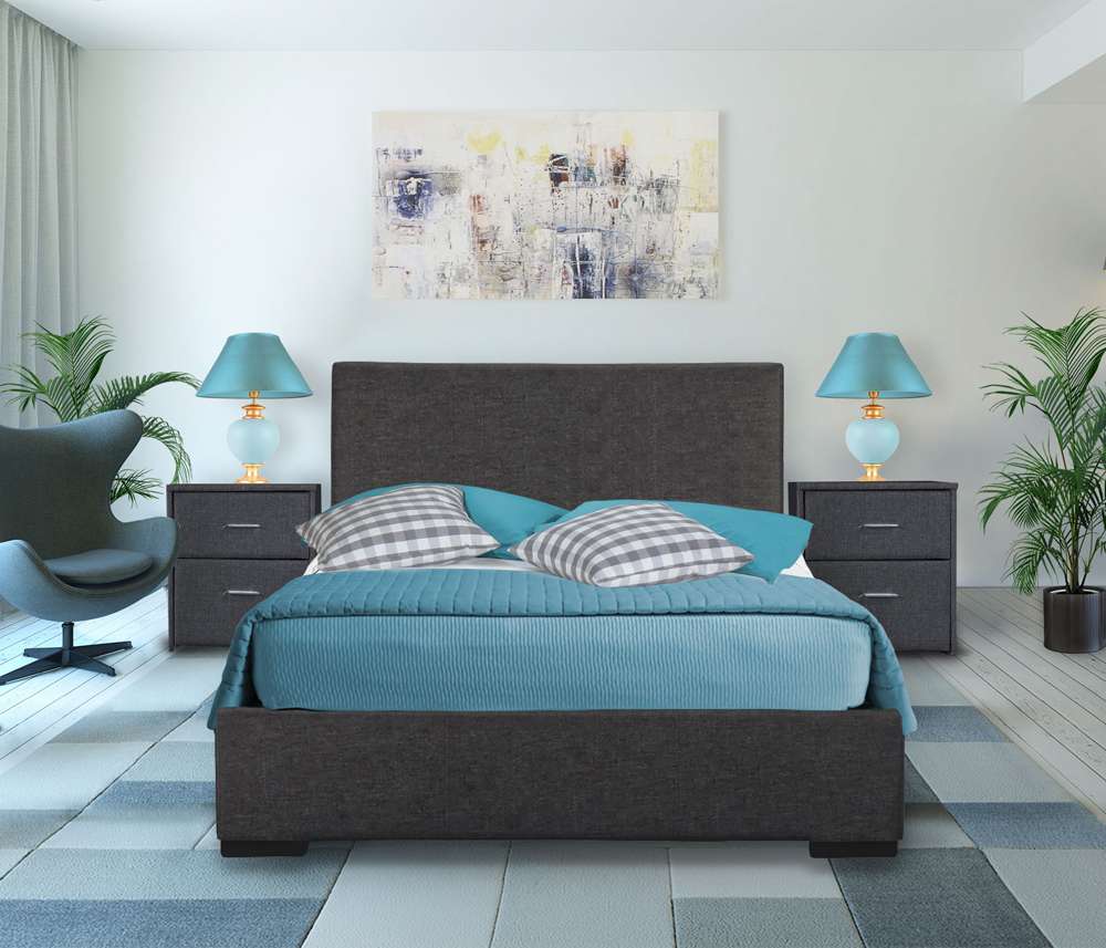 Camden Isle - Hindes King Grey Upholstered Platform Bed - 86343 veiw 5