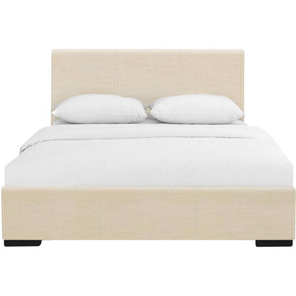 Camden Isle - Hindes Queen Beige Upholstered Platform Bed - 86961 veiw 1